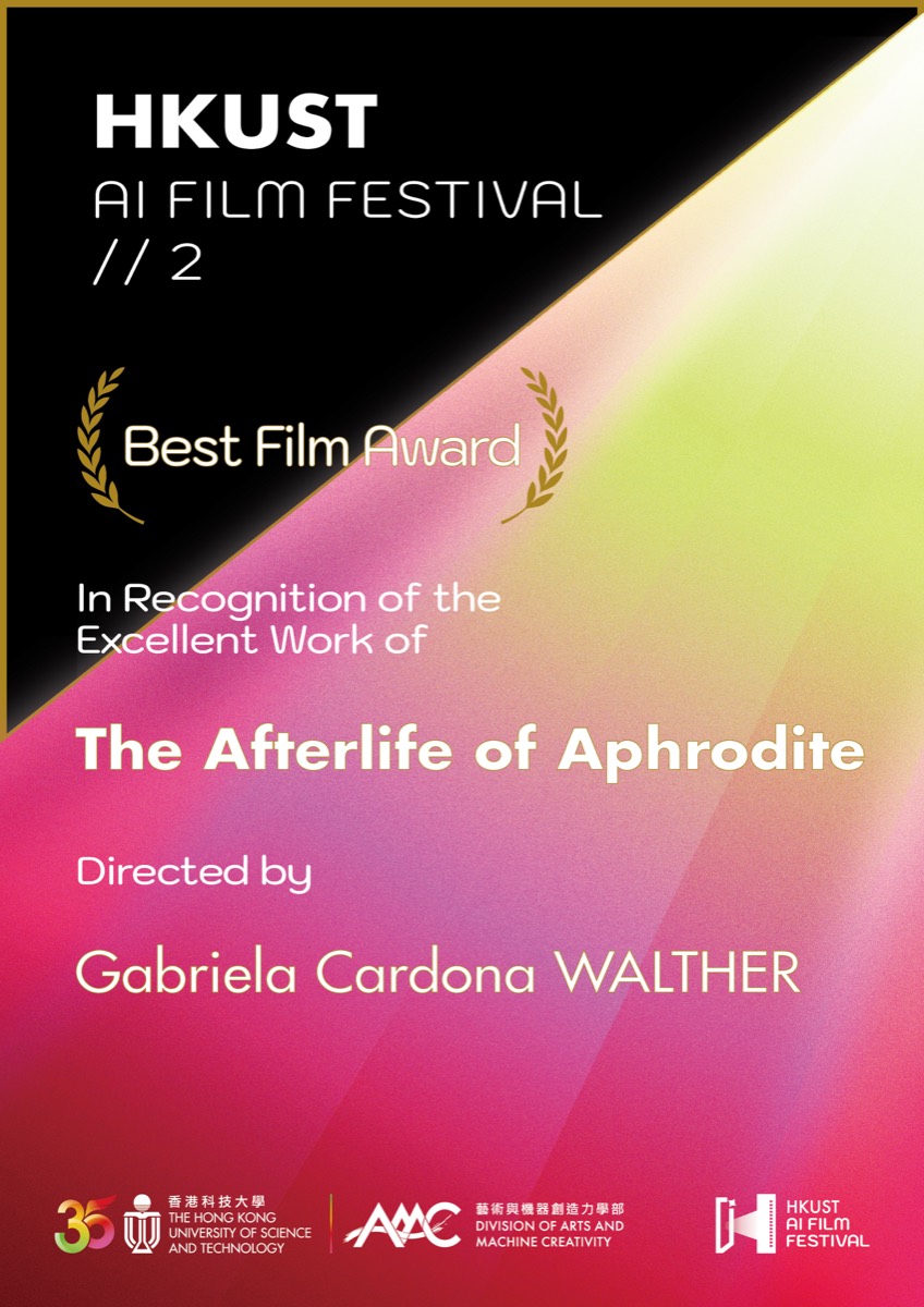 Best Film Award certificate for The Afterlife of Aphrodite